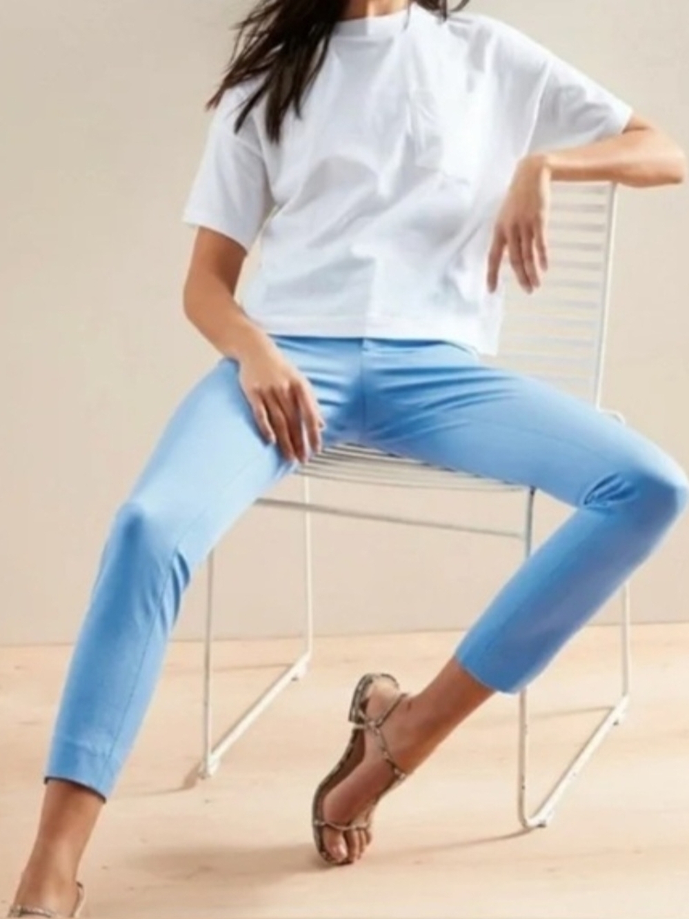 Banana Republic Sloan Curvy Fit Low-Rise Sky Blue Pants 0